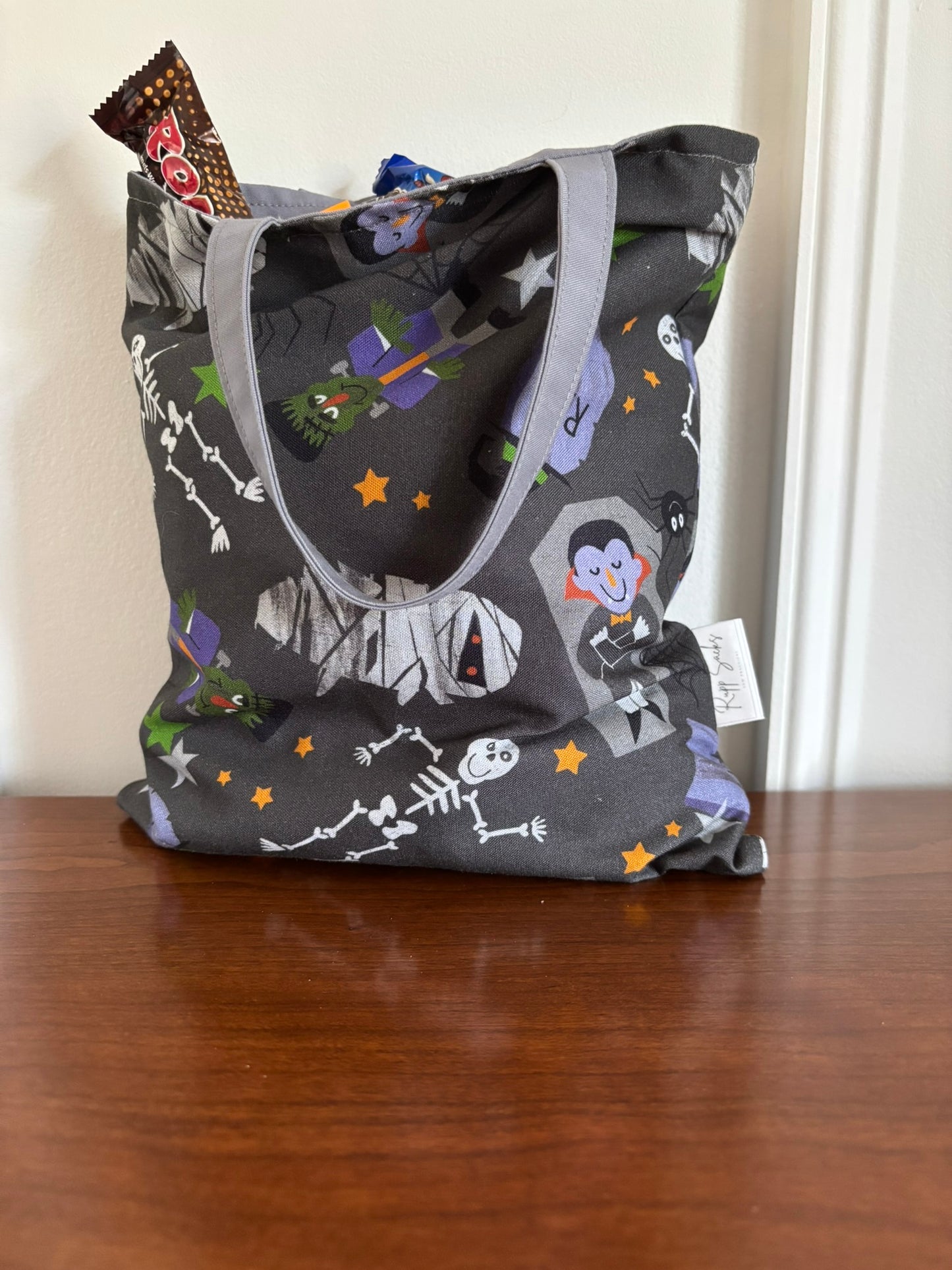 Gray Trick or Treat Tote