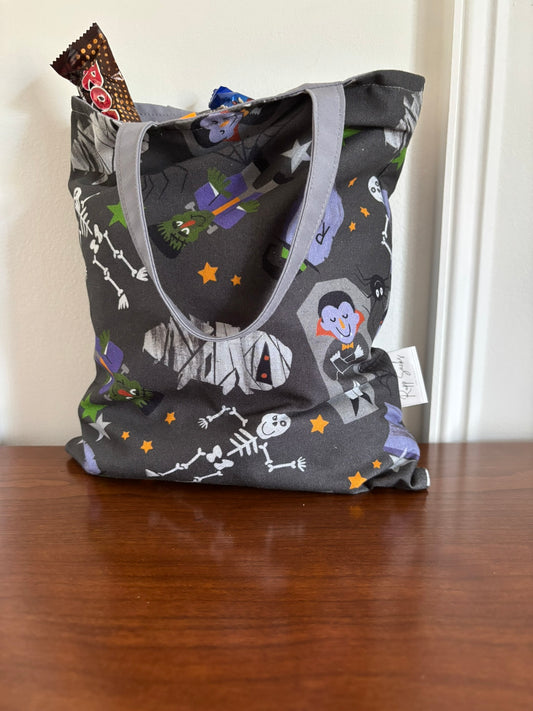 Gray Trick or Treat Tote