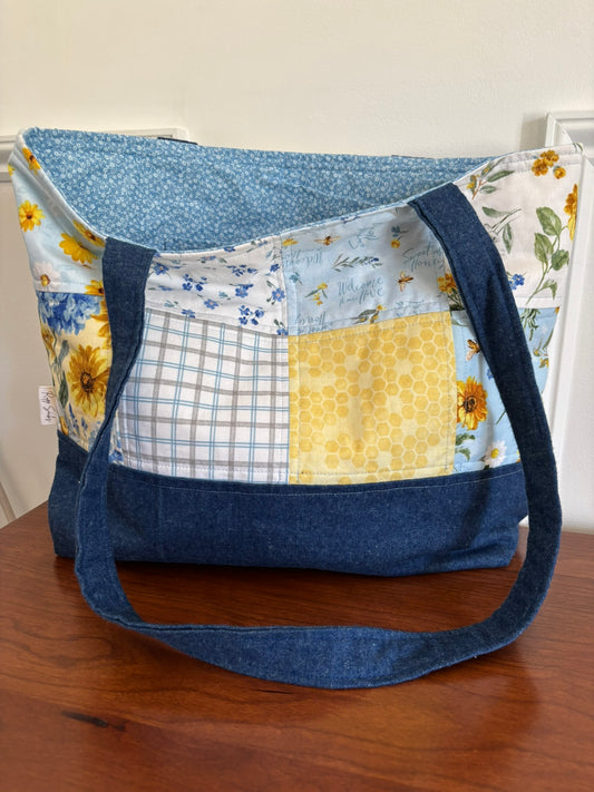 Bees and Blooms tote bag